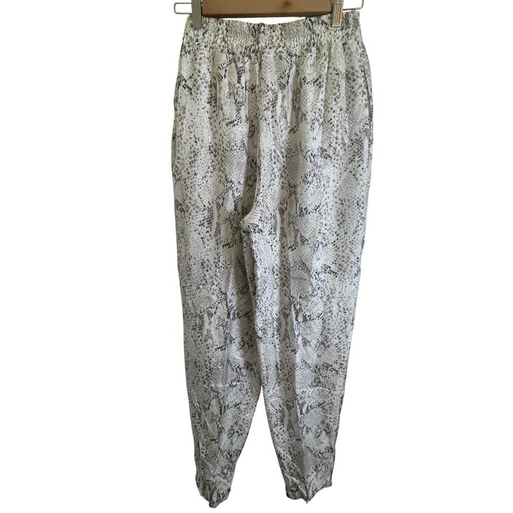 I.B. Diffusion Women's Silk Pull-on Pants Size M Snake Print Elastic Waist - Picture 3 of 13
